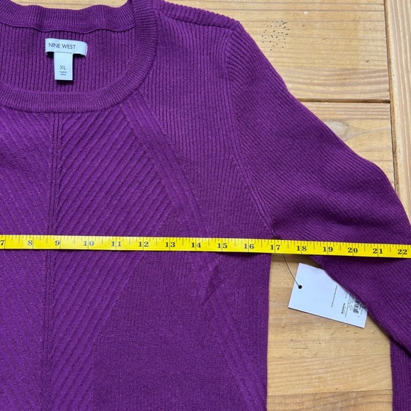 Nine West Purple Crew Neck Sweater with Long Sleeves - Picture 9 of 10